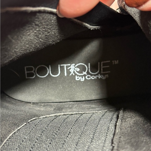 Boutique by Corkys Starboard Black Metallic Ankle Boots - Size 10 - Picture 6 of 11